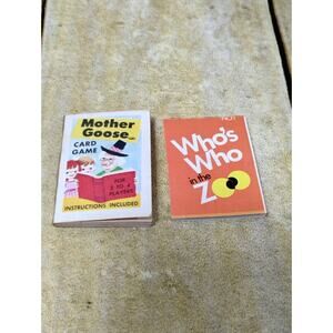 2 Vtg Cracker Jack Prize Fun Books Unused Mother Goose & Who's Who Zoo